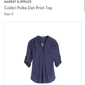Market & Spruce Colibri Polka Dot Print Top